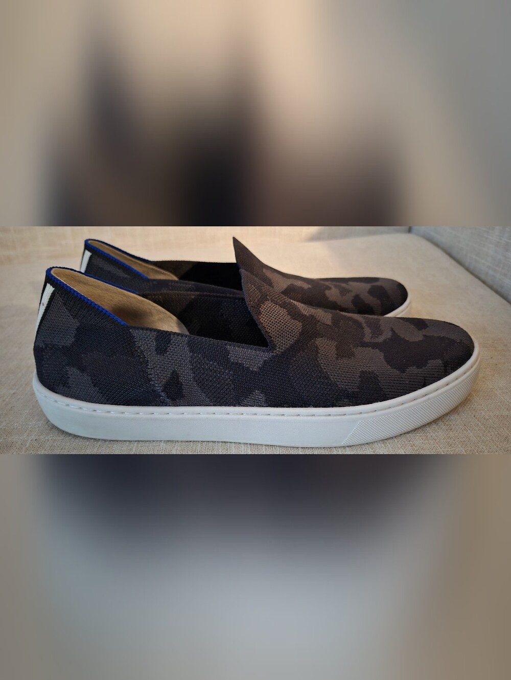 Rothy's The Original Slip On Sneaker Gray Camo Women Size 9.5 - Picture 3 of 10